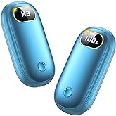 Electric Hand Warmers Rechargeable with Flashlight, LED Display, 17Hrs Warmth, Dual-Side 4 Levels Fast Heating Portable Pocket Heater for Hunting, Camping, Golf, Outdoor, Gifts for Women/Men