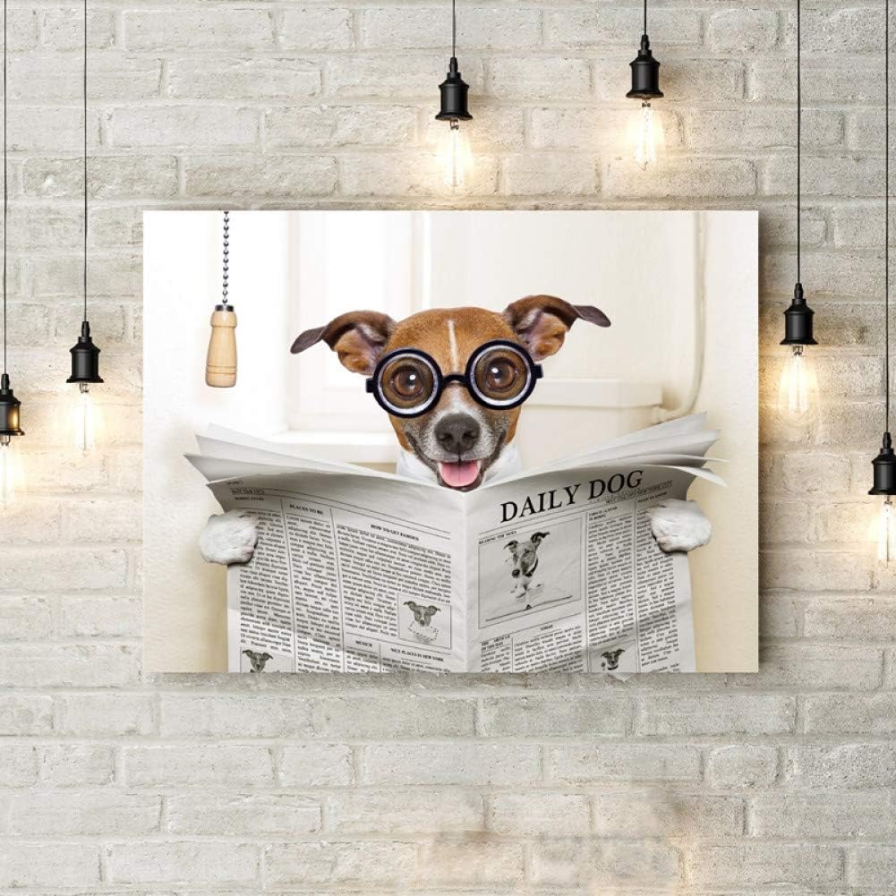 EPSMK Decorative paintings Funny Dog Canvas Art Poster Prints Crazy