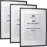 YiPinYin A1 Black Picture Frame Set of 3 with Mounts for A2 41x58.4cm