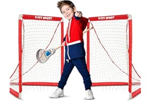 EJET-SPORT Lacrosse Goals for Youth & Kids Children Teens Backyard Training, Practice & Exercise, Set of 2