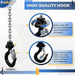 FITHOIST Chrome Plated Mini Chain Hoist 1/4 ton