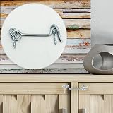SZXMDKH 2 Inch Cabin Hook Set 4 Pack Galvanized Iron Door Window Latch Silver view 4