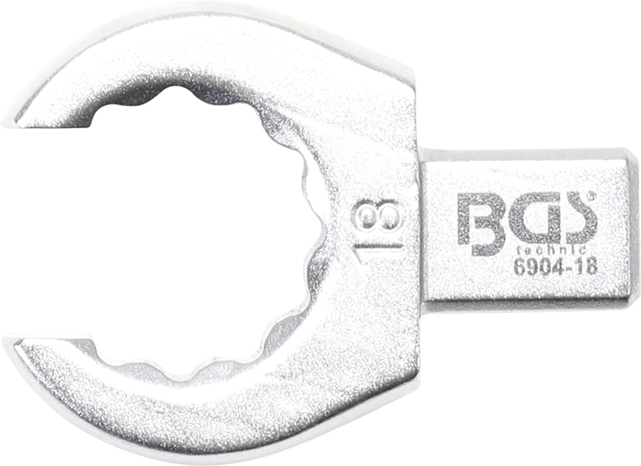 BGS 6904-18 | Push Fit Ring Spanner | open Type | 18 mm | Square Size 9 x 12 mm