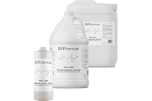 CHEMBOYS DIYChemicals Polyethylene Glycol PEG 400 for Industrial Manufacturing, Fog Machines, Antifreeze, Solvent, Humectant – Non-Toxic, Odorless, Bulk - 5 Gallon