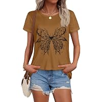 Cicy Bell T-Shirt Femme Manches Courtes Imprimé Tournesol - Haut D'Été Confortable Et Décontracté