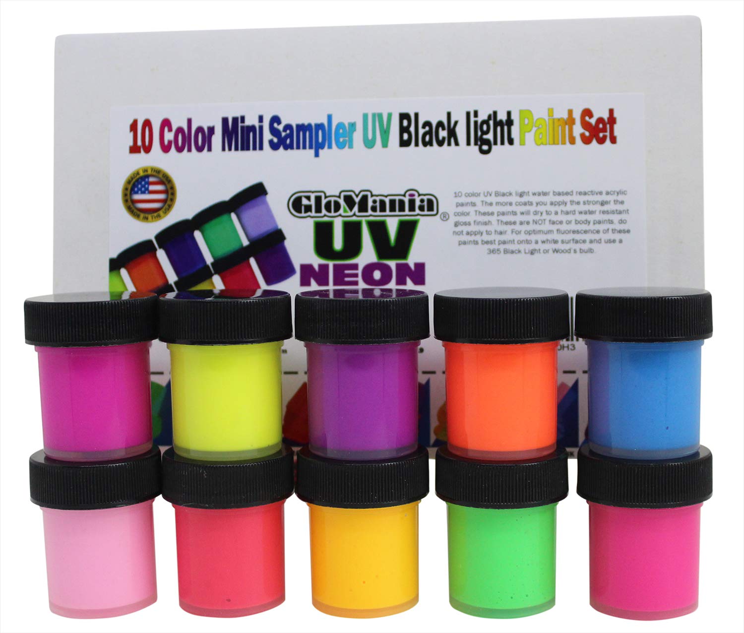 Glomania 10 Colour Set Uv Black Light