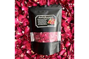 GENERIC Dried Rose Petals 50g Natural Flower Petals Real Red Rose Petals for Bath Spa Foot Wedding Confetti Soap Making DIY Crafts Home Fragrance