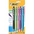 BIC BU3 Retractable Ball Pen, Medium Point (1.0 mm), Assorted Colors, 5-Count