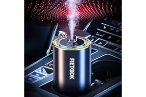 FIETODK Smart Car Air Fresheners, Car Air Freshener Diffuser with Starlight Projector and 50ML Fragrance Ocean, Adjustable Concentration, AI Smart On/Off, USB Charge, Essential Oils Atomizer for Men Women