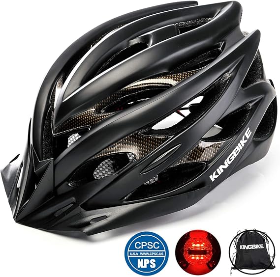 Kingbike Ultralight Bike Helmets Cpscce Certified With Rear Light Portable Simple Backpack Detachable Visor For Men Womenmllxl