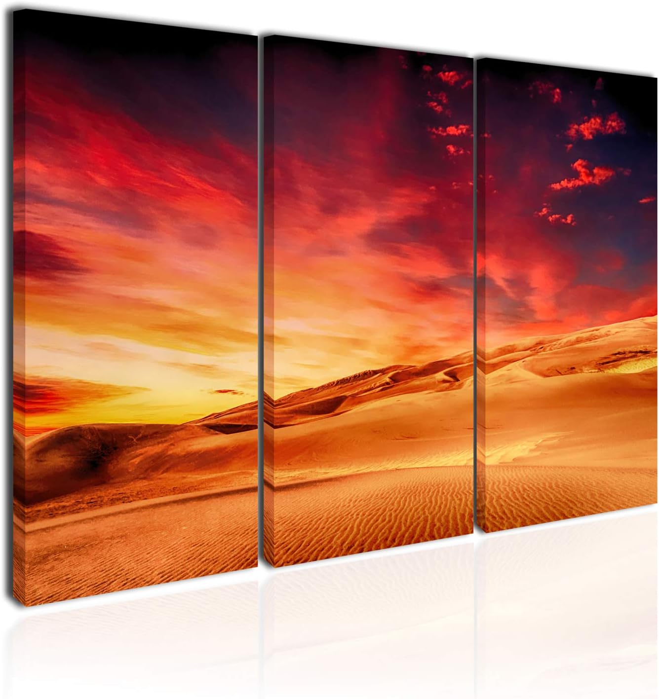 Cuadro XXL sobre Lienzo 3 Piezas, Imagen 80x120cm, Dunas de Colores al