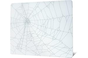 Glass Mousepad for Gaming, White Spider Webs Hard Gaming Mouse Pad, Professional Large Mouse Mat, Special Glass Surface with 