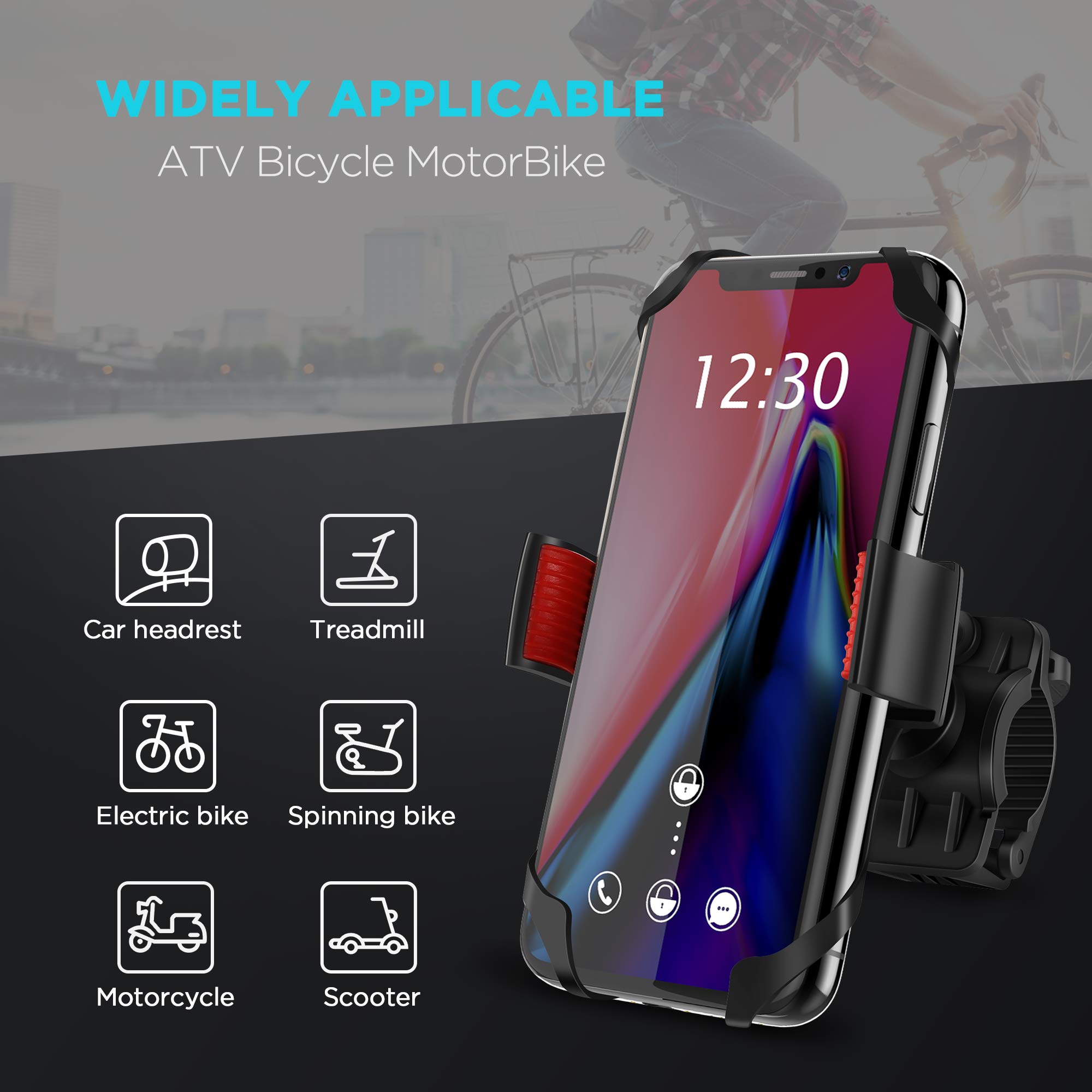 Bike Mount, IPOW Universal Cell Phone Bicycle Rack Handlebar