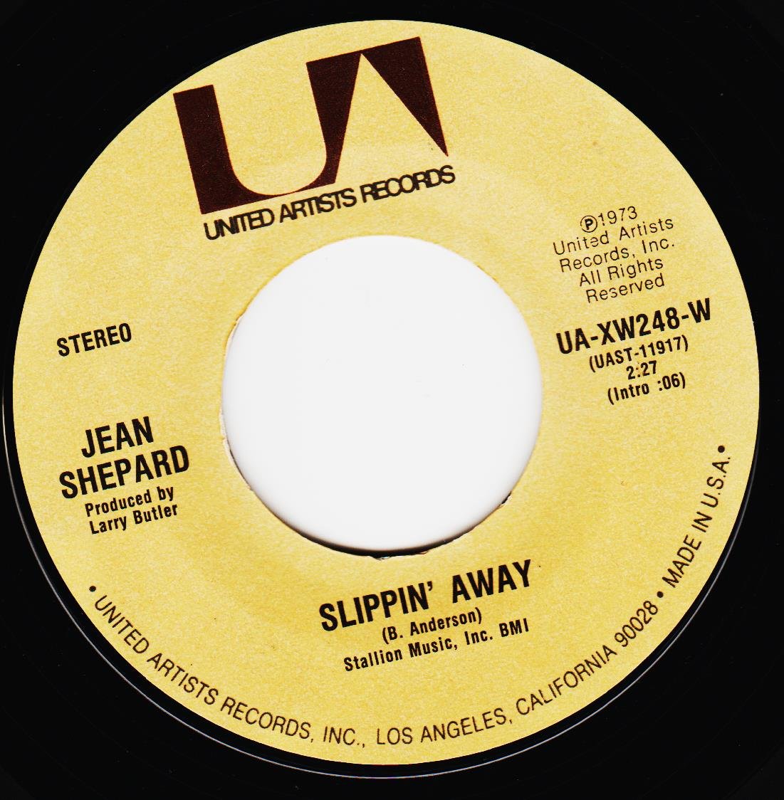 SLIPPIN' AWAY 7" US UNITED ARTISTS 1973 B/W THINK I'LL GO SOMEWHERE AND