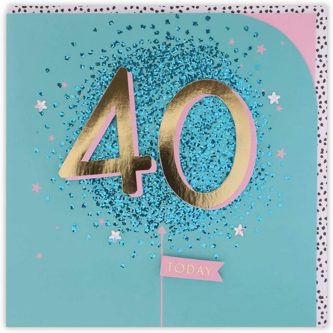 Clintons: Large 40 Attachments, 40th Milestone Birthday Greetings Card, 159x159mm, multi-color