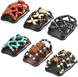 TIMESETL Wooden Hair Comb Clips 6pc Magic Beads Stretchy Women Girls view 3