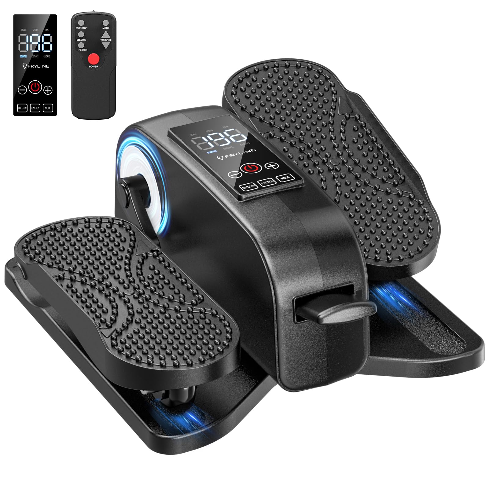 Under Desk Elliptical Machine Elliptical Leg Exerciser as Seen on TV for Senior with Remote Control Portable Quiet Electric Seated Pedal Exerciser with 12 Adjustable Speed Image