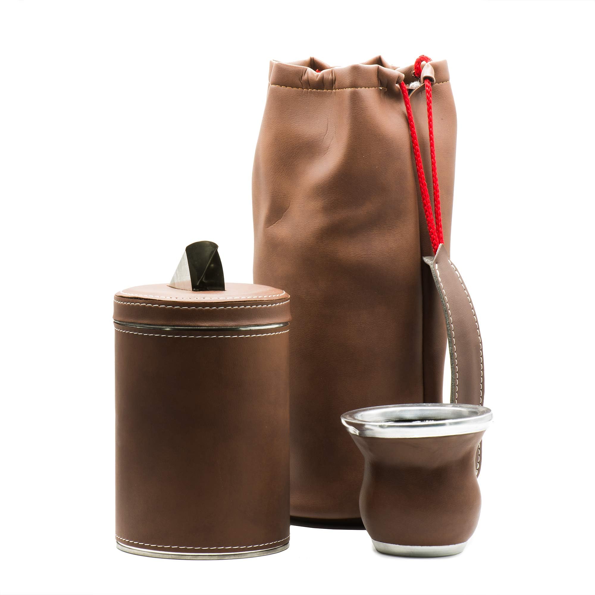 Basic Yerba Mate Travel Kit | mate bag, gourd, bombilla, herb container