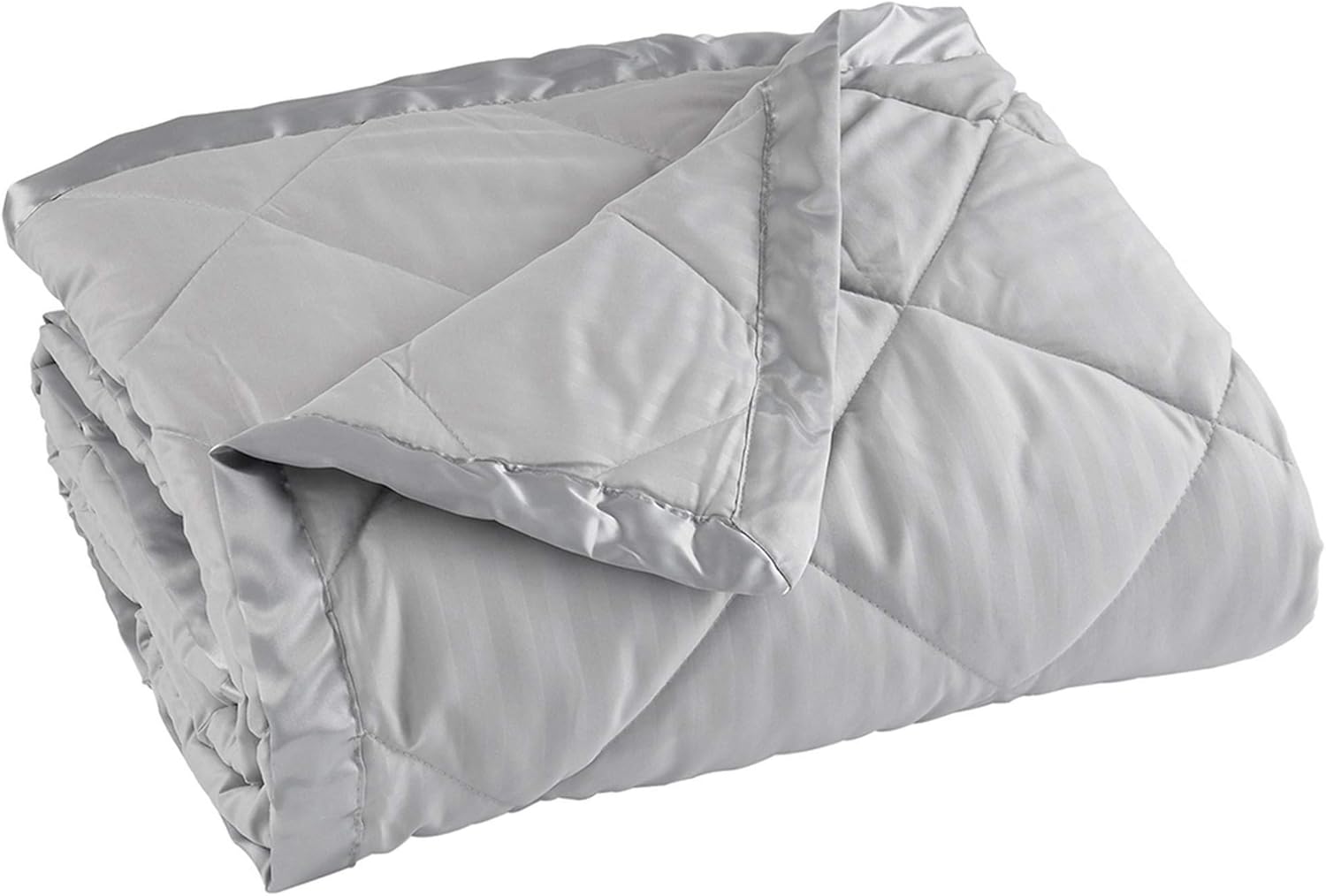 Home Fashion Designs Lightweight King Goose Down Alternative Quilted Blanket with Satin Trim. Romana Collection, High Rise Grey