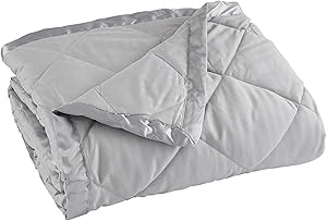 Home Fashion Designs Lightweight King Goose Down Alternative Quilted Blanket with Satin Trim. Romana Collection, High Rise Grey