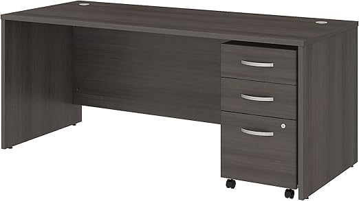 Amazon Com Studio C 72w X 30d Office Desk With Mobile File Cabinet In Storm Gray Furniture Decor