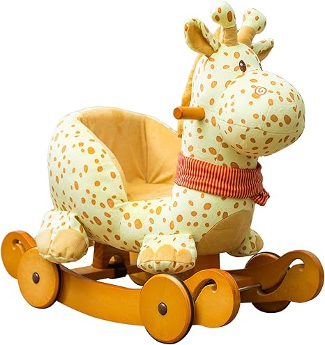 wooden giraffe rocking horse