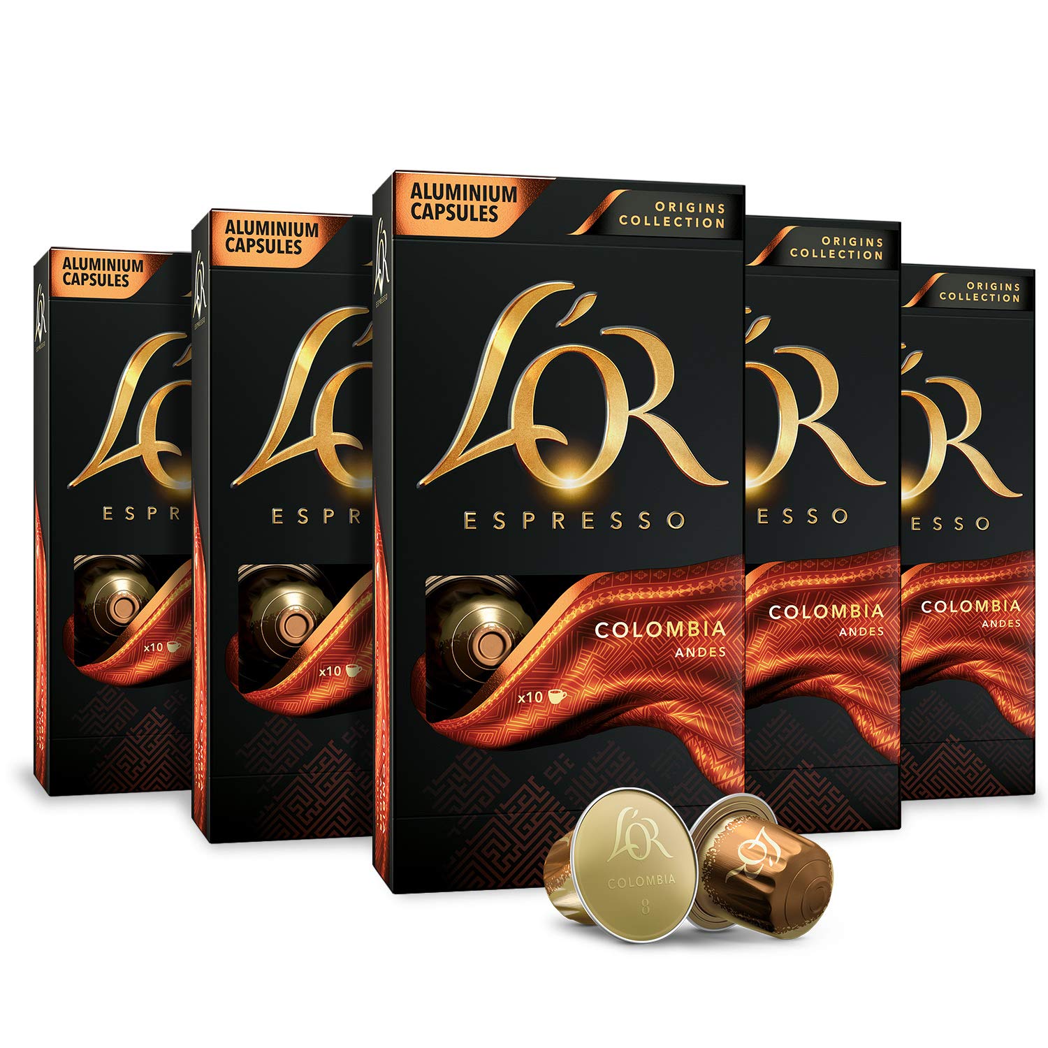 L'OR Espresso Pods, 50 Capsules Single Cup Aluminum Coffee Capsules