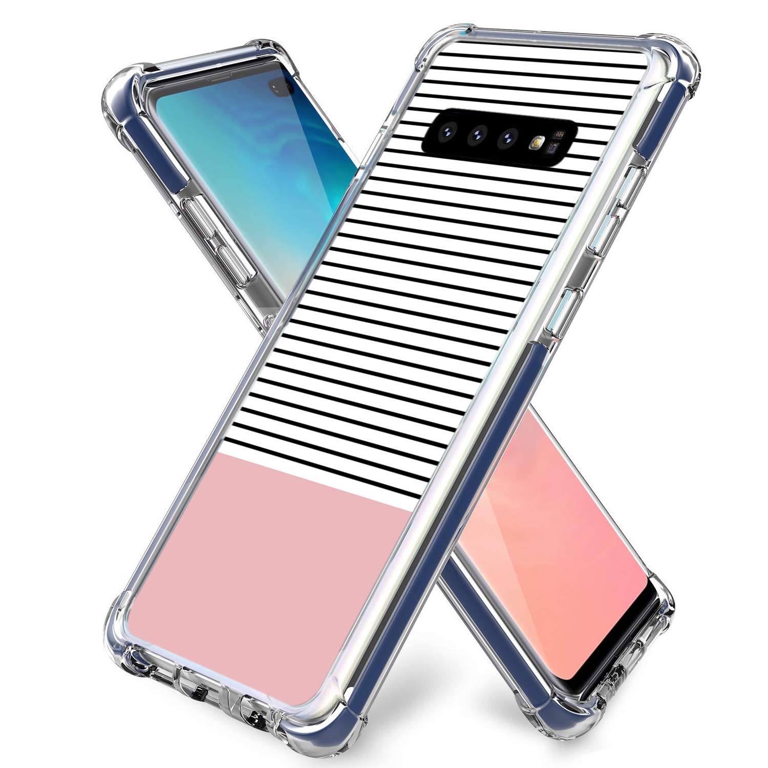 GifunHard PC Bumper Shockproof Clear Soft Slim Design Pattern Case for Samsung Galaxy S10 Release 6.1inch - Retro Game