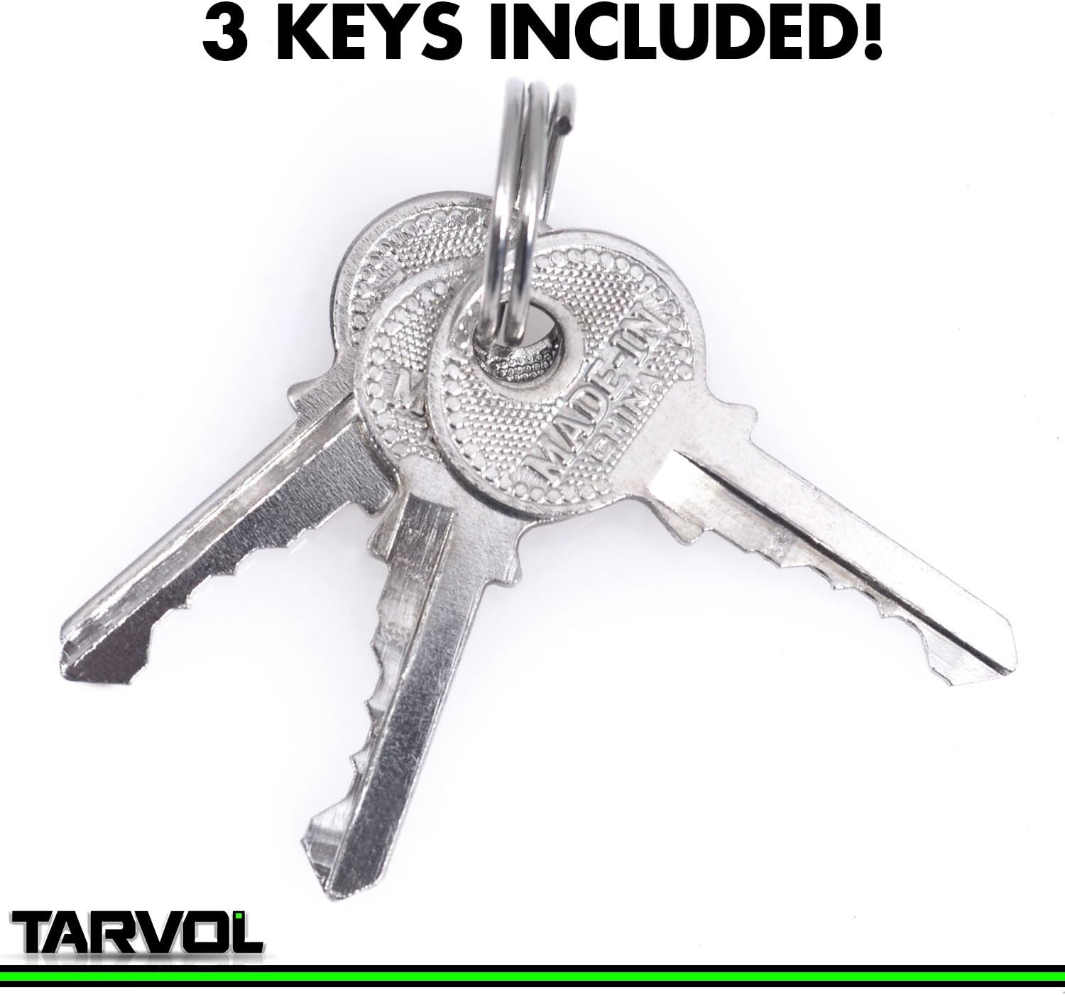Steel Padlock with Keys (Heavy Duty Security) Safely Lock Interior or Exterior Gates, Sheds, Lockers, Bikes, Tool Box, or Containers. Includes 3 Master Keys - - 