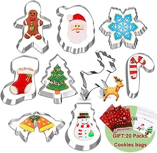Individual cookie cutters Christmas Cookie Cutter Set-9 Piece Stainless Steel Xmas Holidays