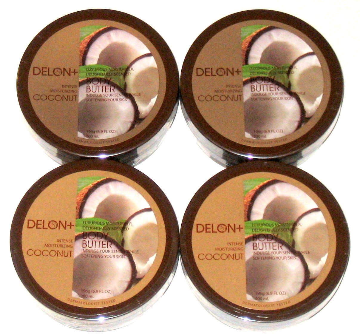 DELON Intense Moisturizing Coconut Body Butter 6.9 Oz (4pack) Free
