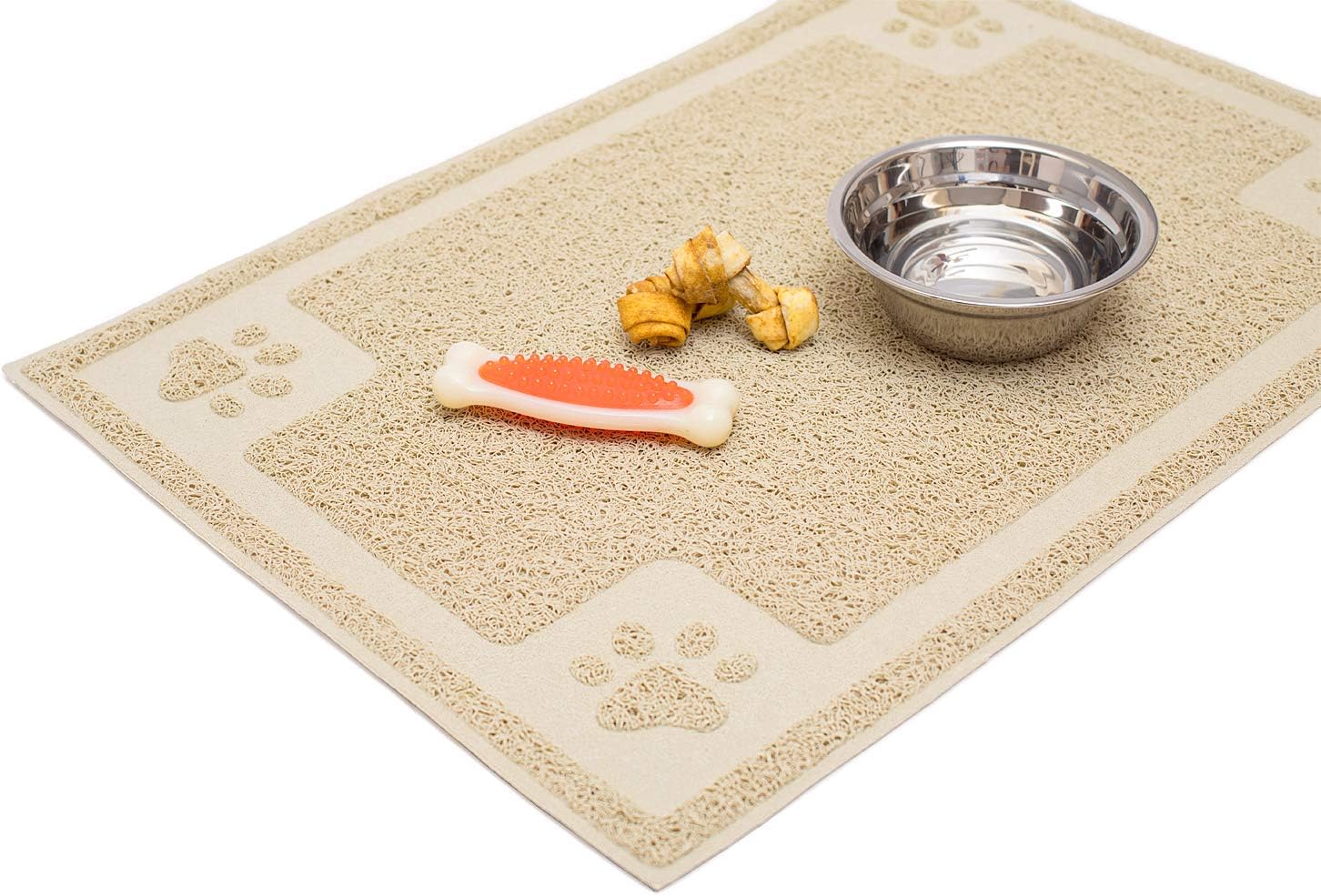 Cavalier Pets, Dog Bowl Mat for Cat and Dog Bowls, Silicone Non-Slip Absorbent Waterproof Dog Food Mat, Easy to Clean, Unique Paw Design
