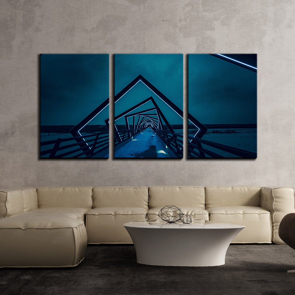 Wall26 Futuristic Bridge At Night Canvas Art Wall Decor 16 X24 X3 Panels Ebay