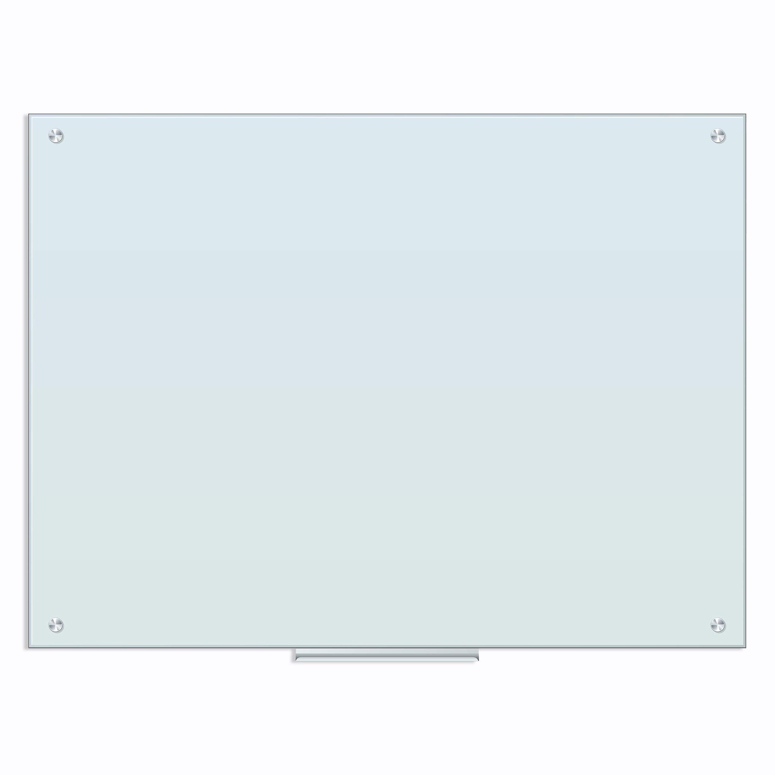 U Brands Glass Dry Erase Board, 35 x 47 Inches, White Frosted Surface, Frameless