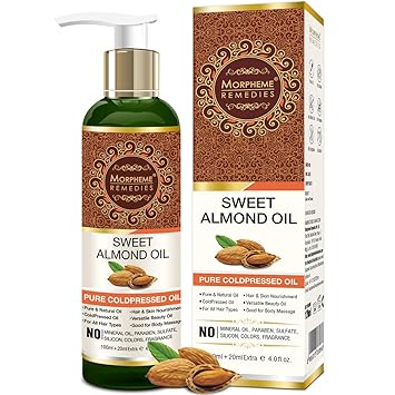 Morpheme Remedies Pure Sweet Almond Coldpressed Oil For Hair And Skin 120Ml