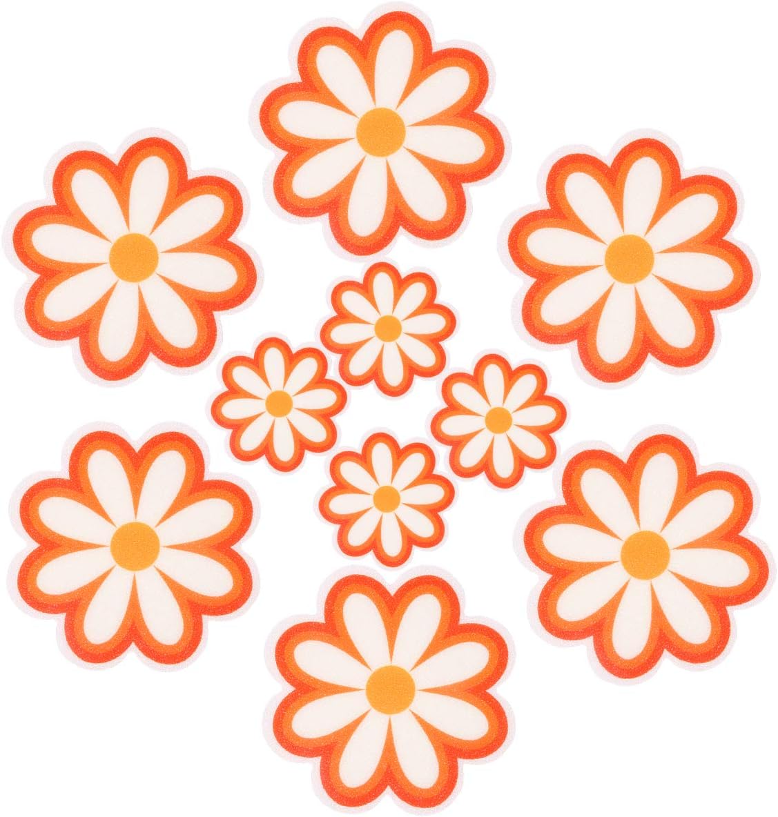 Pack of 10,Non Slip Bathtub Stickers,Adhesive Decals With Bright Colors,Ideal Large Appliques For Your family's Safety,Suit for Bath Tub,Stairs,Shower Room & Other Slippery Surfaces（Red Orange）