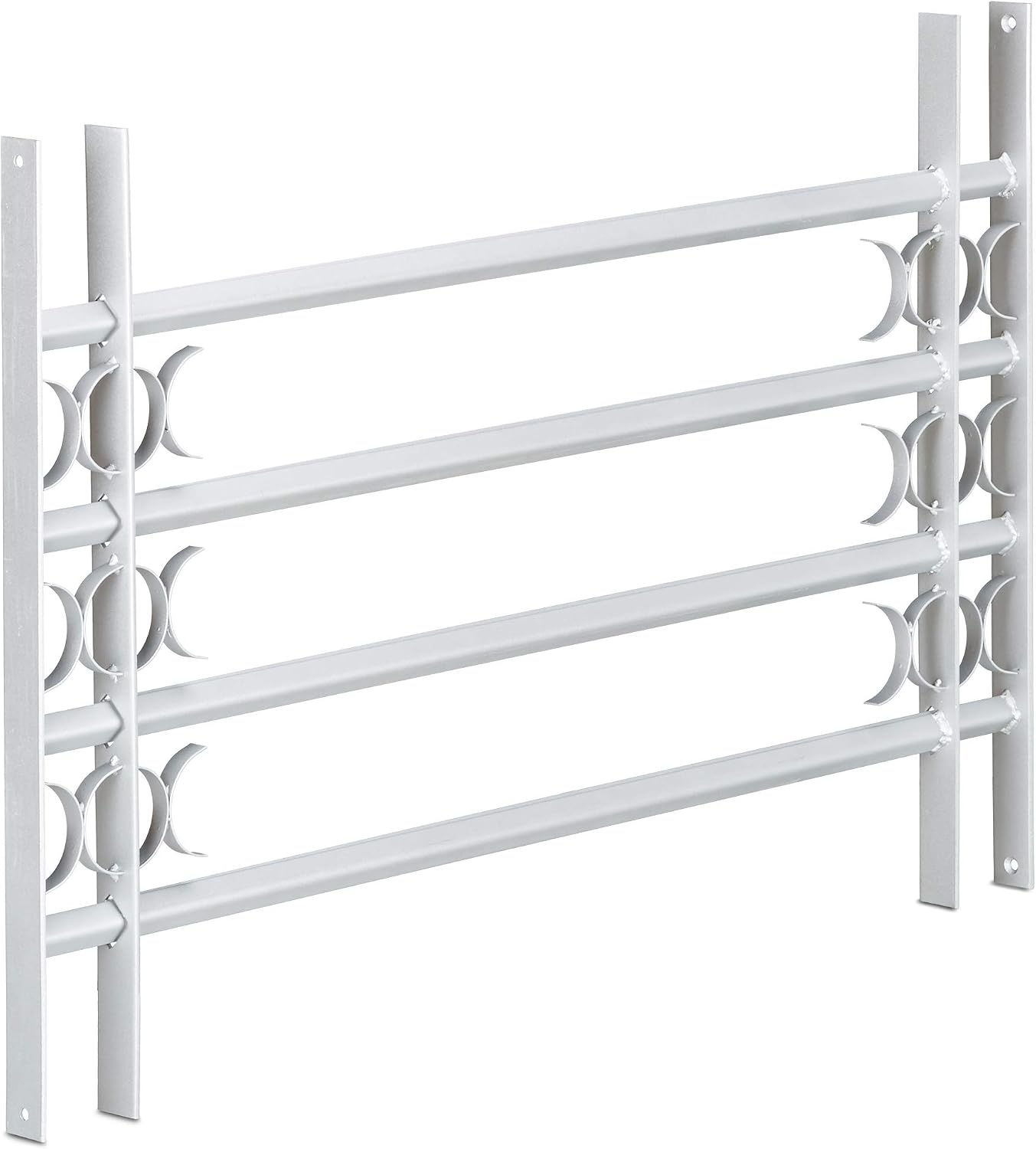 Relaxdays Burglary Protection Window Grill, Pull-Out, Galvanized Steel, 600 x 1000-1500 mm, Security Bars, Grey