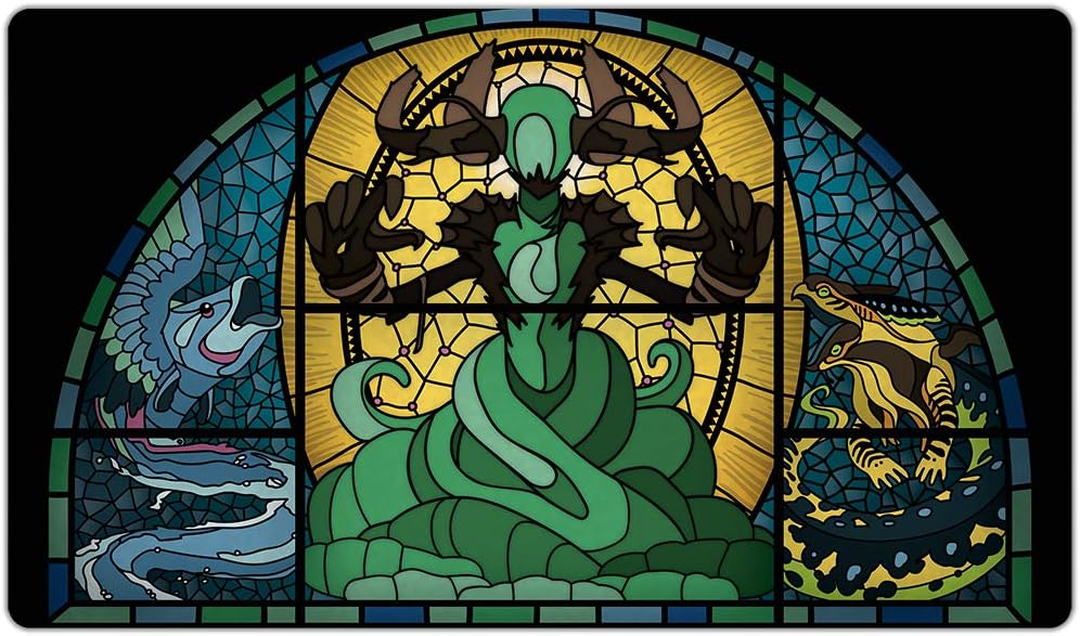 Stained Glass Gravetide Playmat Inked Gaming TCG Game Mat for Cards