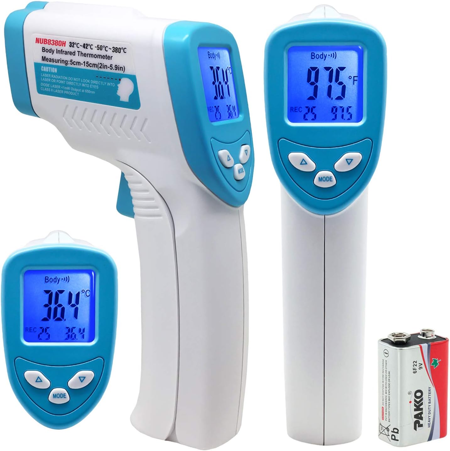 Nubee Forehead Thermometer Non-Contact IR Infrared Thermometer Body Medical Infrared Thermometer with 3 Function - Fever Alarm, Over Range Display and 32 Group Data Memory FDA, CE Medical Approved