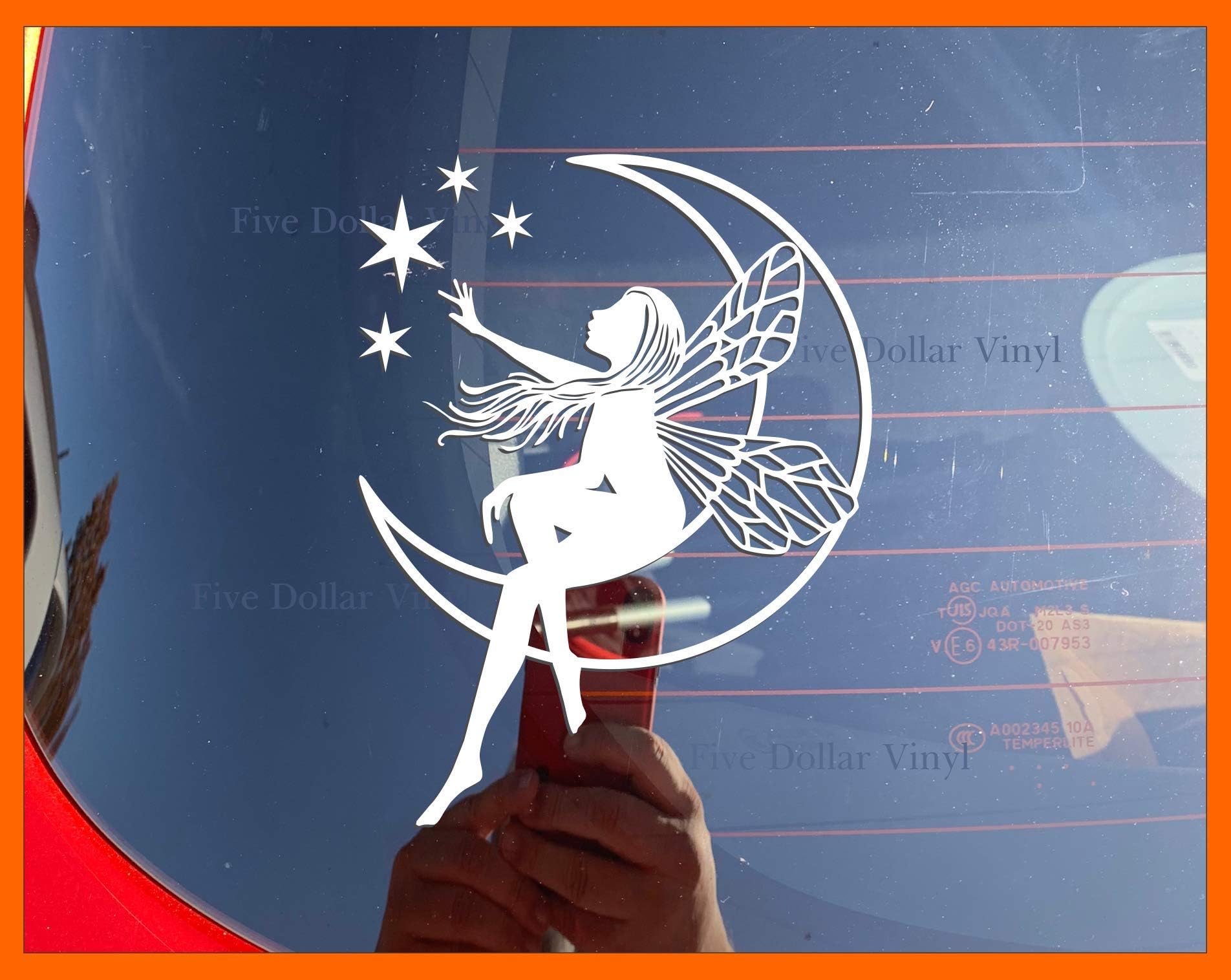 Narissa Fairy on the moon XS-SMALL Car Decal, Wall Art, Sticker, Window Decal, Flying Dragon, Wizard, Unicorn, Mermaid, Fairytales, Princess, Mythical Creature