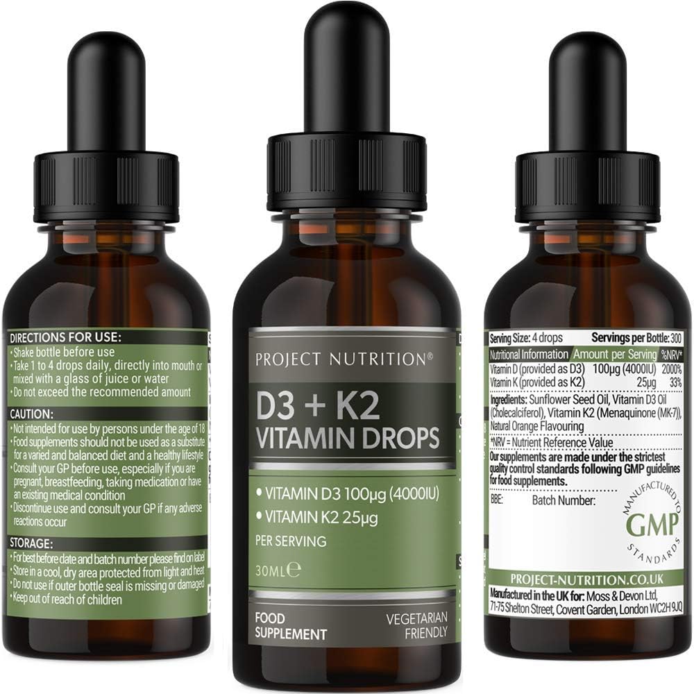 Vitamin D3 K2 Drops 4000IU - 30ml Bottle - Image 3