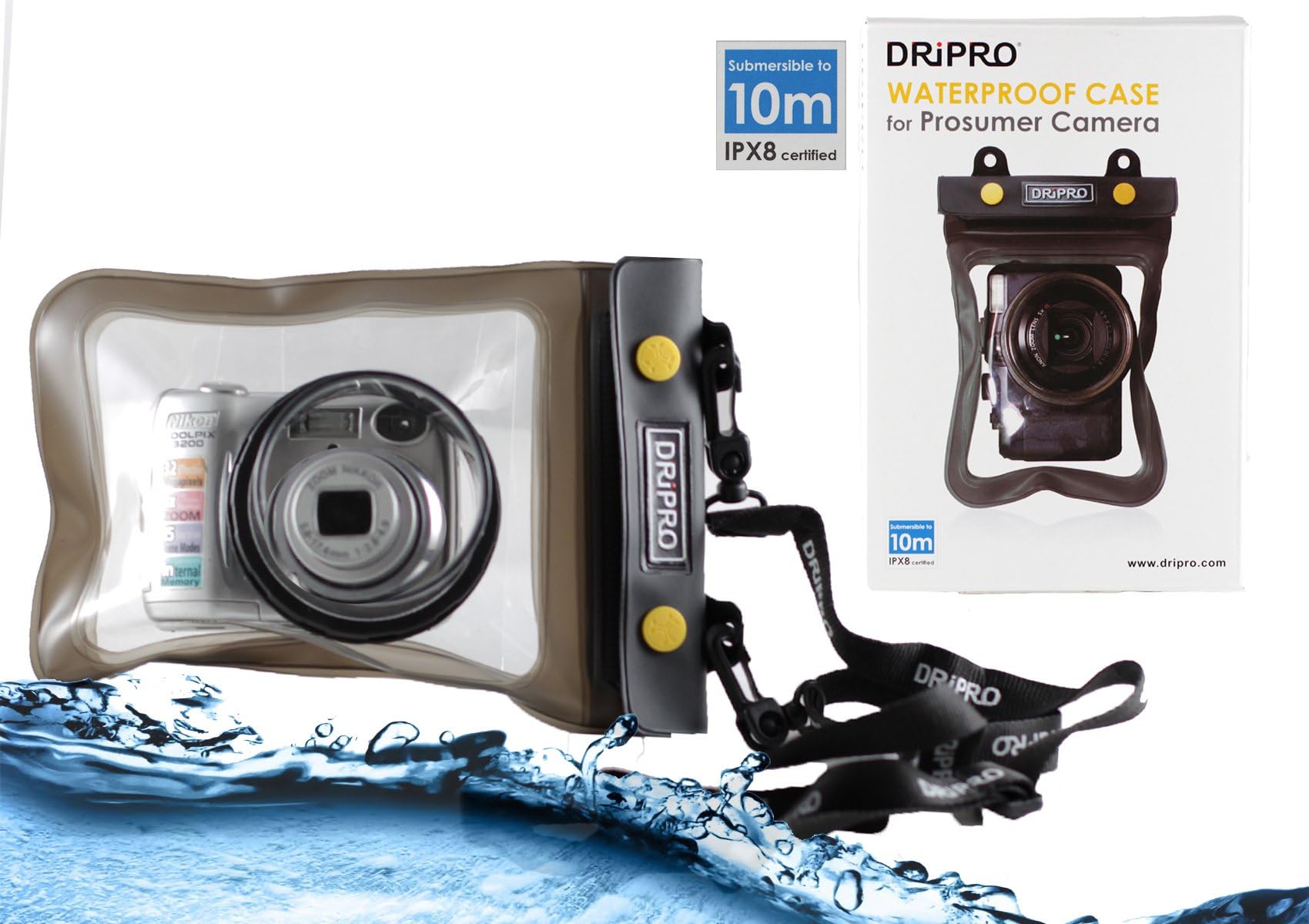 Navitech Black Waterproof Underwater Housing Case/Cover Pouch Dry Bag Compatible with The Panasonic Lumix DMC-GF7 / Lumix DMC-LF1  / Lumix DMC-LX100 / Lumix DMC-LX5 / Lumix DMC-LX7