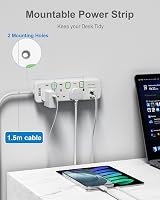 BEVA Extension Lead with USB Ports 3 Way 2x USB-A 1x USB-C 1.5M Cable view 4