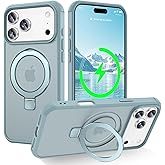 Casehas for iPhone 17 Pro Case 2025, [Magnetic Invisible Stand] [Compatible with MagSafe] [Military Grade Drop Protection] Slim Translucent Matte Back Shockproof Protective Cover, Blue