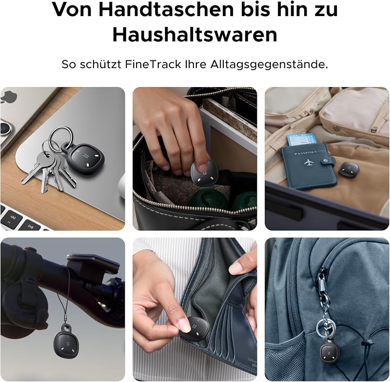 FineTrack Mini Duo 2 Tracker kompatibel mit iOS & Android, 4 Pack