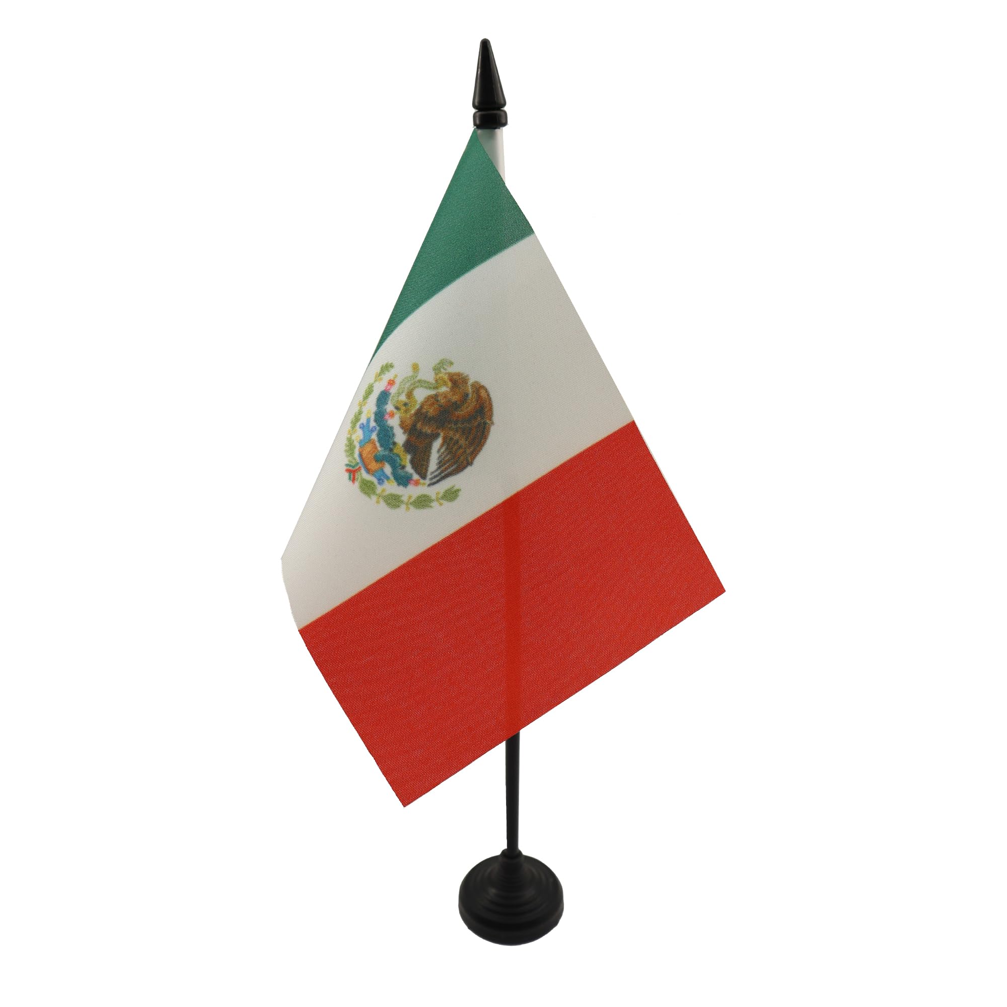 AZ FLAG - Mexico Table Flag 4'' x 6'' - Mexican Office Mini Banner 100% Polyester 15 x 10 cm - Mini Desk Flag with 10'' Pole and Black Plastic Base โ image 1