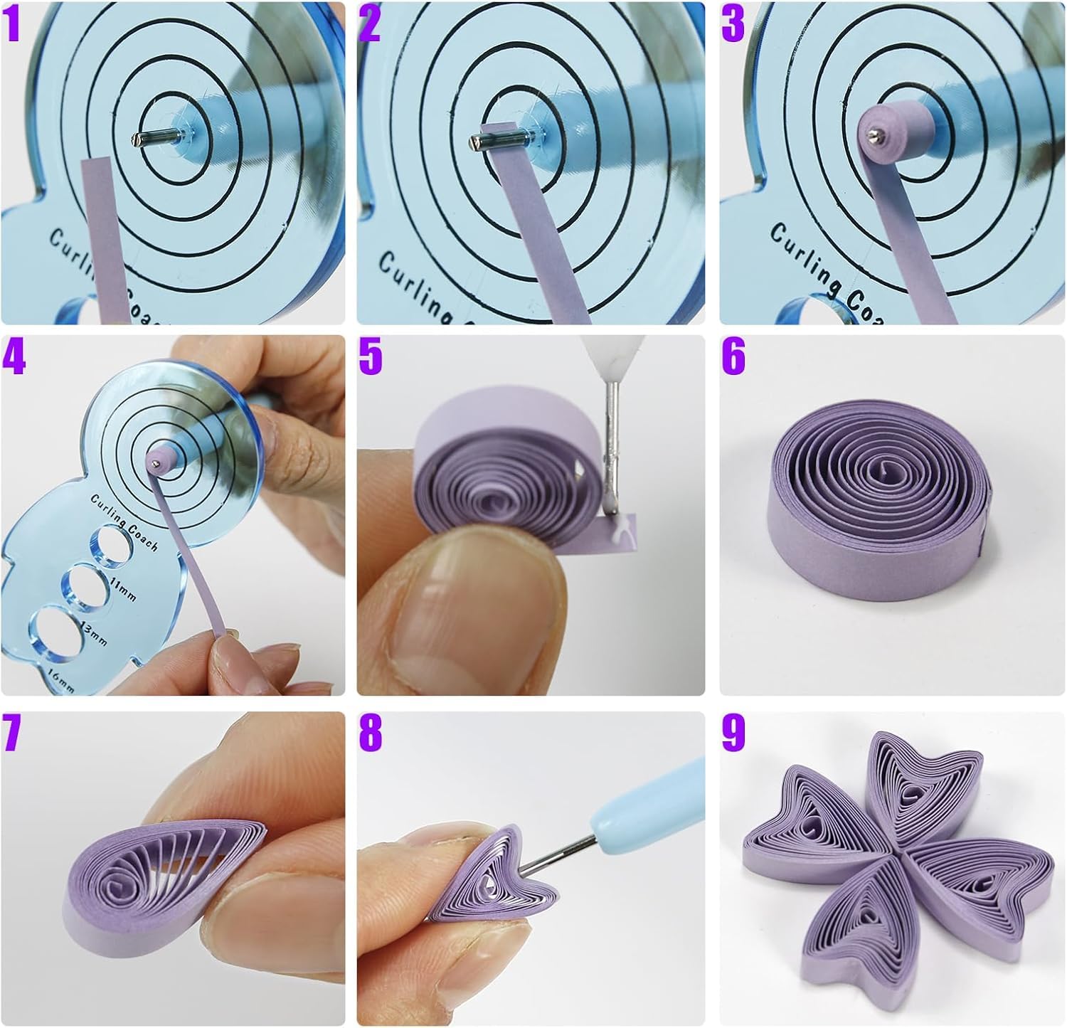 YURROAD Quilling Paper Set for Beginners with 36 Colors 900 Strips 3MM Quilling Papers Quilling Template Board Quilling Comb Quilling Curling Coach Quilling Slotted Pen