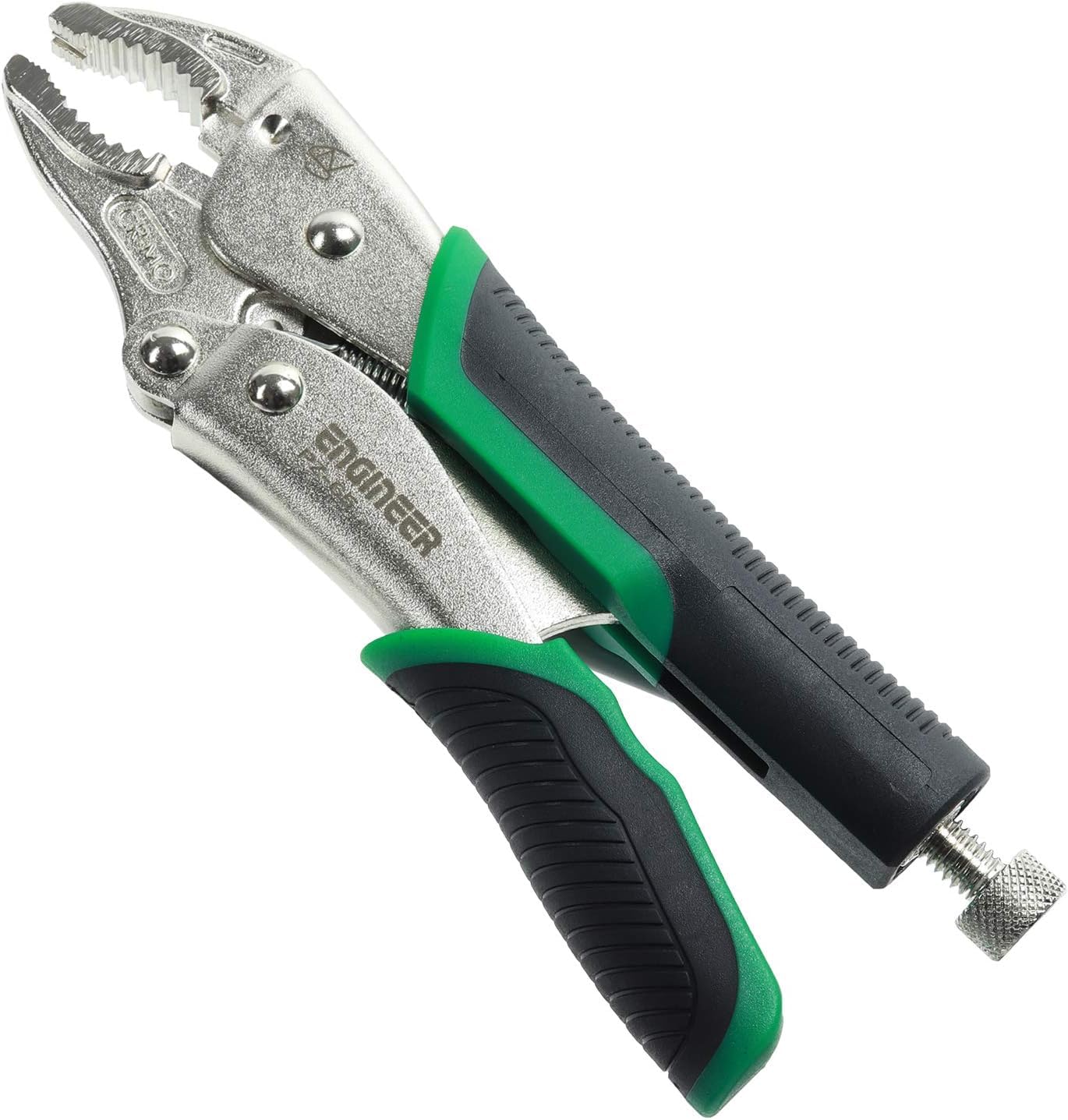 Locking Pliers with Unique Non-Slip/gripping Screw Removal Jaws for the Easy Extraction of Damaged/Stuck Screws, Black/Green. Neji-Saurus mole Grip Pliers by ENGINEER (Medium)