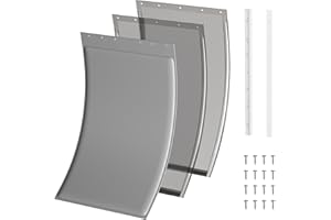 LPLSWYB 3-Flap Large Dog Door Replacement Insulated Flap with Clamp, Back Plate and Screws, Compatible with Large PetSafe Extreme Weather Aluminum Pet Door, PAC11-11039 10 1/8" X 16 7/8" (Smoky Translucent)