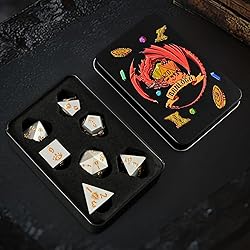 Banloga 7PCS Metal Dice Set for Dungeons and